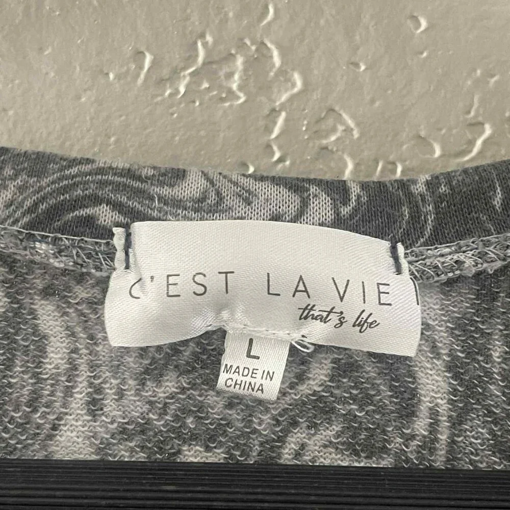 C'EST LA VIE WOMEN TOP GRAY SIZE LARGE‎ - Picture 7 of 8